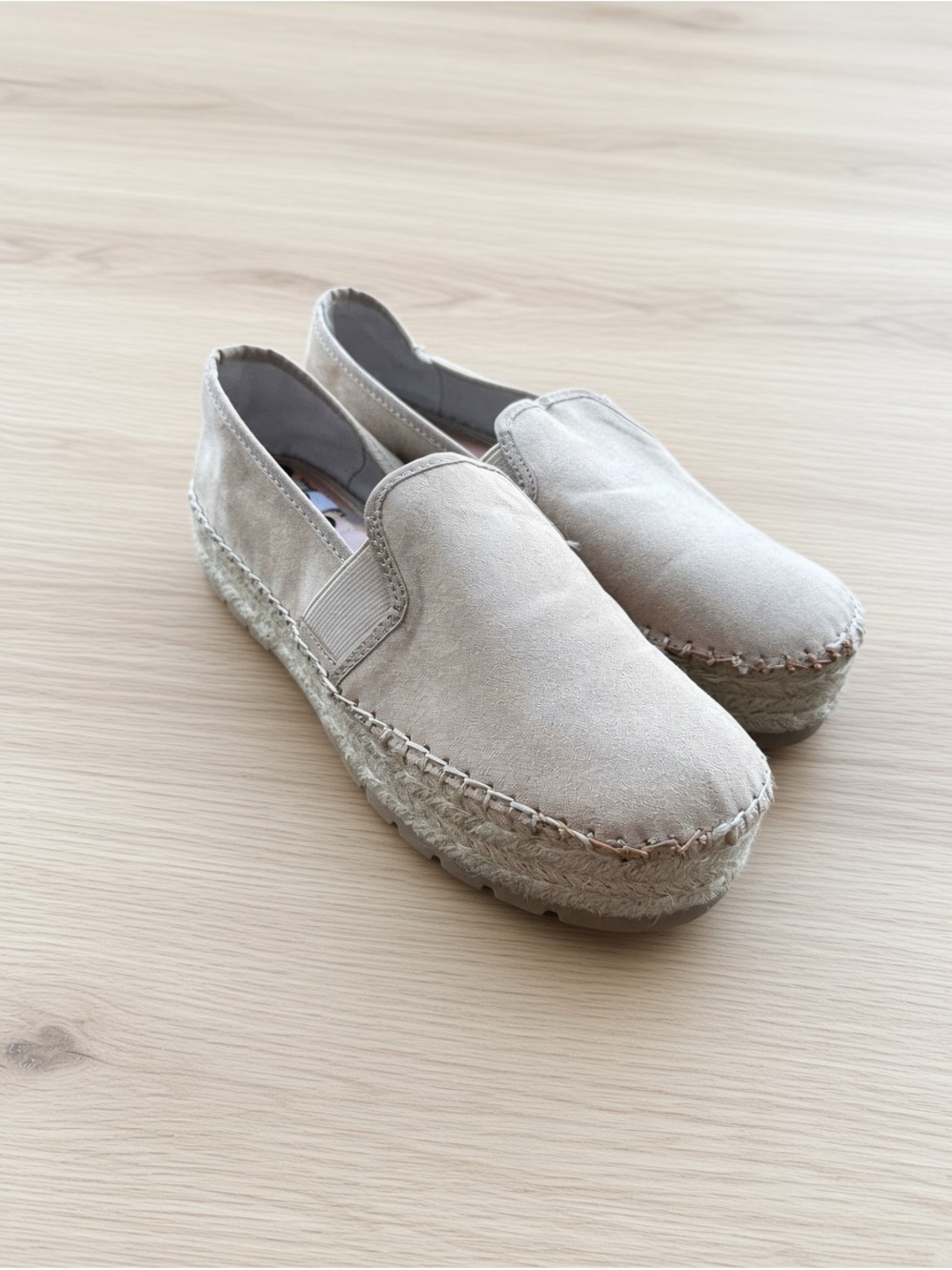 Circus by Sam Edelman Beige Suede Espadrille Platform Slip-On Shoes Size 7.5